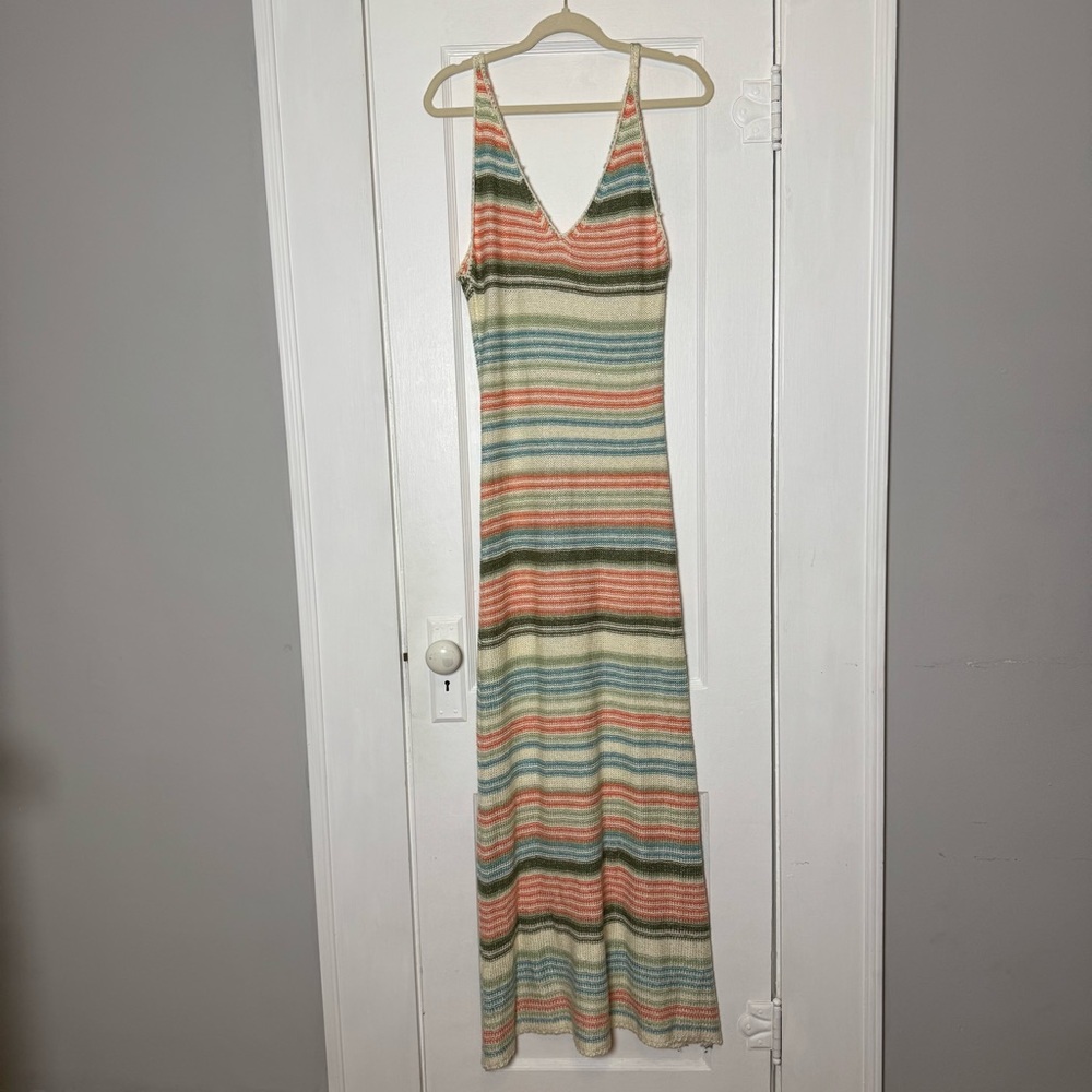 Altar’d State Swim Striped Multicolor Knit Maxi Dress Size XL NEW - Picture 4 of 13